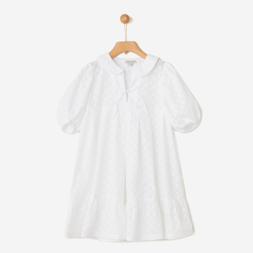 White Puff Sleeve Dress